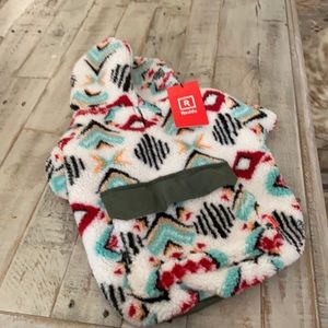 Reversible dog jacket size Med Aztec fleece NWT
